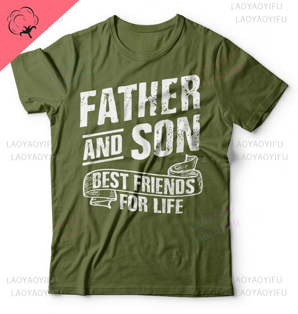 Fathers Day Tshirt Dad and Son Mens Gift Tee Shirt Fathers Man Loose Graphic Cotton Sweatshirt New Arrival Oneck Shortsleev