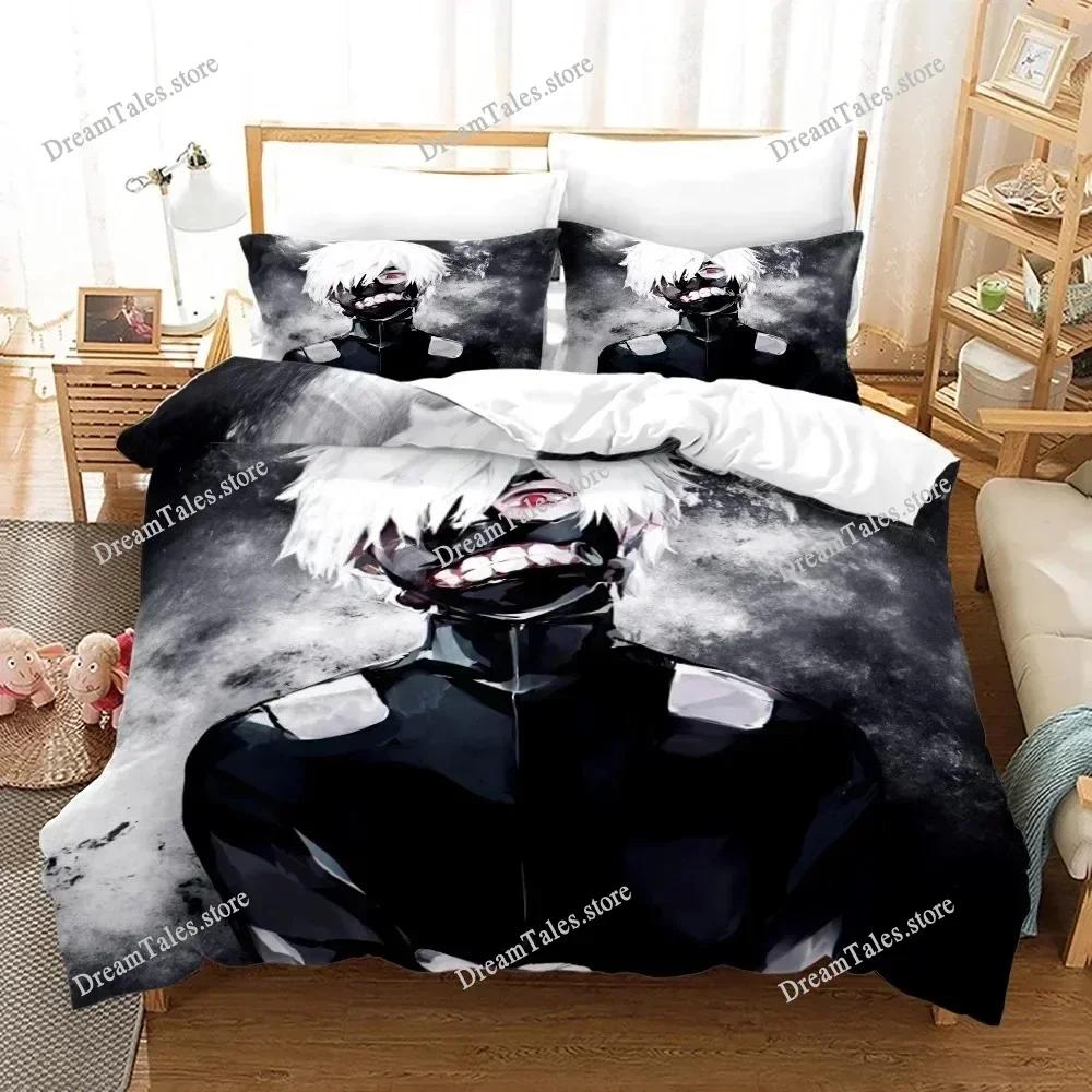 Tokyo Ghoul Kaneki Ken Bedding Set Cartoon Anime Set Adult Kid Bedroom Duvet Cover Sets 3D Print Anime Home Textileextile741