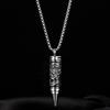 Vintage Titanium Steel Dragon-Patterned Bullet Necklace Pendant, Men'S Necklace