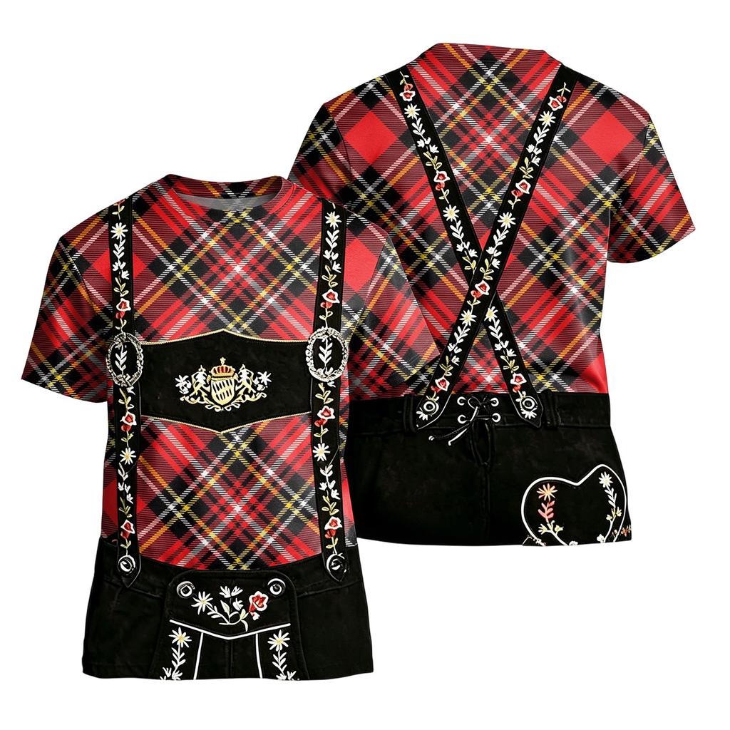 Men’s Vintage Pattern Short Sleeve T Shirt Loose Fit Casual Summer Top with Retro Print for Daily Wear Festival