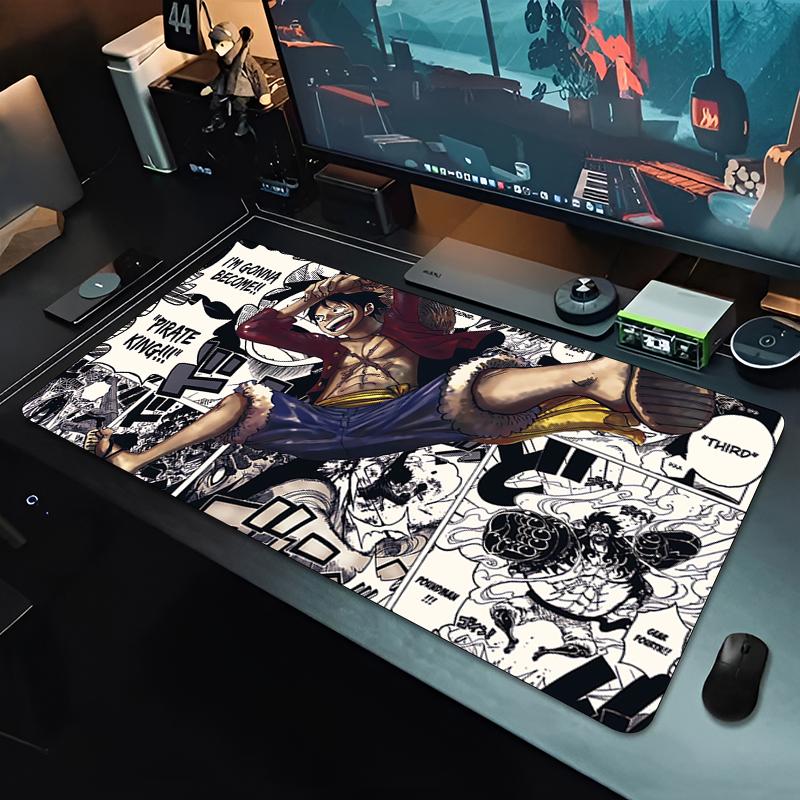 Oversized Wide Desktop Anime Mat one piece luffy Mouse Pad Large E-sports Gamer Mat Gaming Computer Keyboard Pad Rubber Mausepad