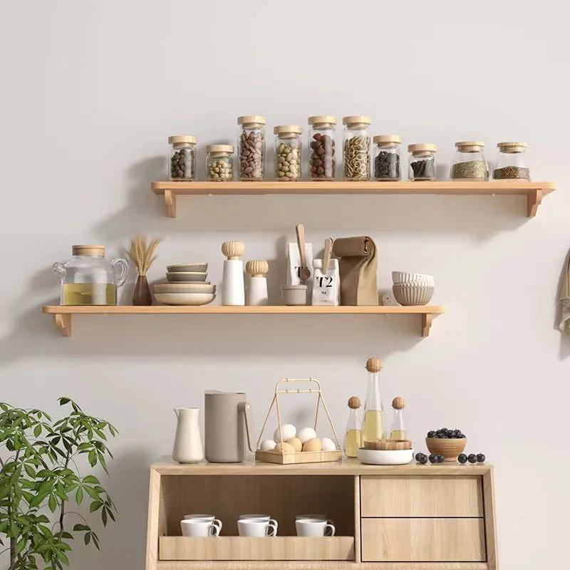 Solid Wood Wall Shelf for Books Kitchen Wall Organizer Stand Partition Wall Dividers Flower Pot Holder Home Decor Storage Rack