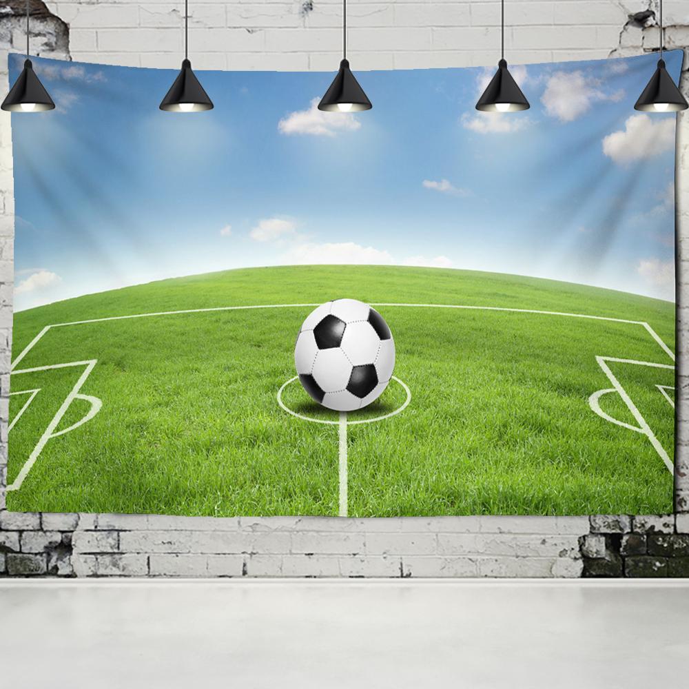 Football Tapestry Wall Hanging Blue Sky White Clouds Bohemian Natural Scenery Sleeping Mat Living Room Family Decoration