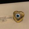 Vintage Blue Evil Eyes Insect Ring for Women Girls Exaggerated Unique Metal Animal Finger Ring Party Jewelry Gifts