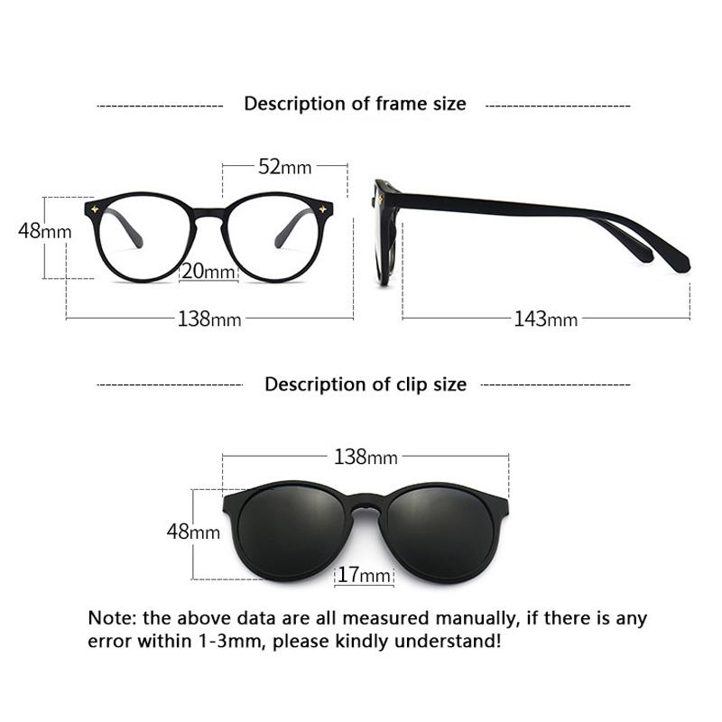 1PCS Magnetic Polarized Clip On Sunglasses Women Men Plastic TR Frame For Night Vision Driving Sunglasses UV400