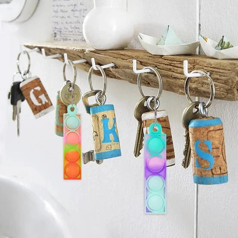 10/30Pcs Mini Pop Keychain Kids Birthday Party Favors Fidget Toys Stress Relief Sensory Toy Classroom Prizes Gift Pinata Fillers