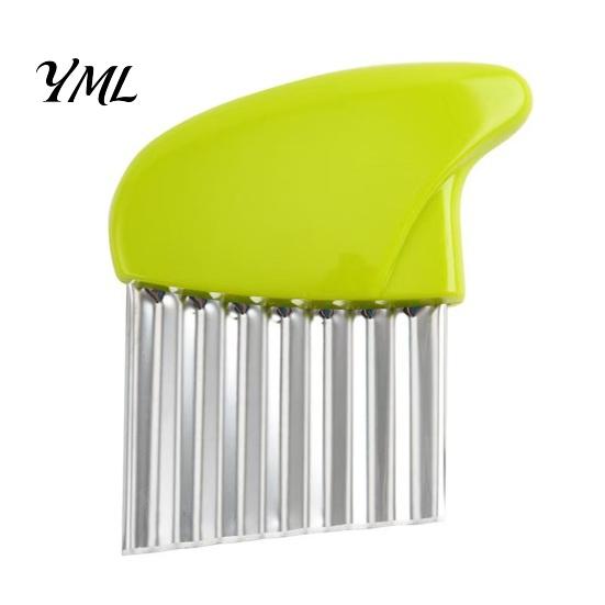 Durable Food Slicer Tool Stainless Steel Potato Cutter, Wavy Blade French Fry Slicer, Manual Safe Vegetable Chopping Energy Saving Chopper for Kitchen