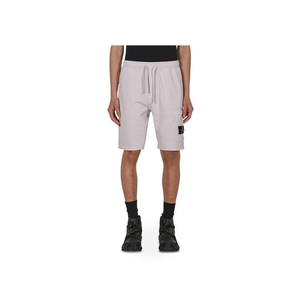 Stone Island 64651 Cotton Fleece Garment Dyed Shorts White Men Streetwear 761564651-V0086