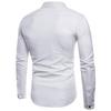 Chemise homme couleur unie simple boutonnage coupe slim double patte de boutonnage printemps t-shirt pour un usage quotidien