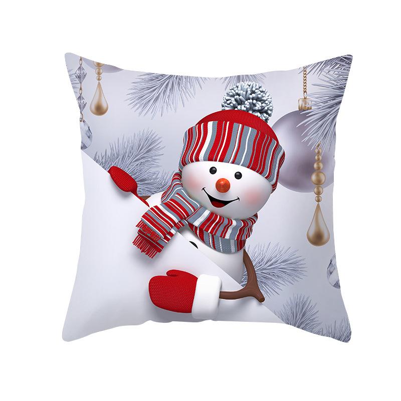 45X45CM Christmas Pillowcase Nordic Home Sofa Cushion Cover Cartoon Anime Printing Office Pillowcase for Home Santa Sofa Ornaments Cushion Cover