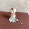 [J] 1Pcs Miniature Dollhouse Food Strawberry Milk Shake Ice Cream Beverage Cup Model Toy For Doll Accessories Gift