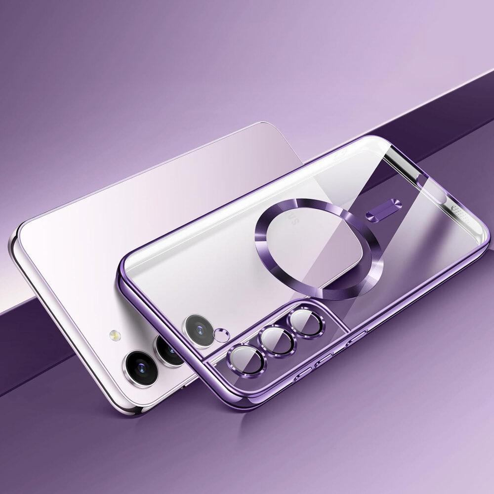 Case for Samsung Galaxy S22, Electro MagSafe, Purple + Glass Screen Protector