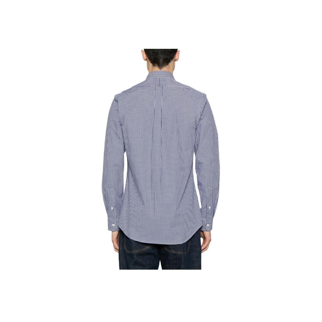 Polo Ralph Lauren SS24 Plaid Slim Fit Single Breasted Long Sleeve Shirt Men Shirts Navy-Blue 710929345-002