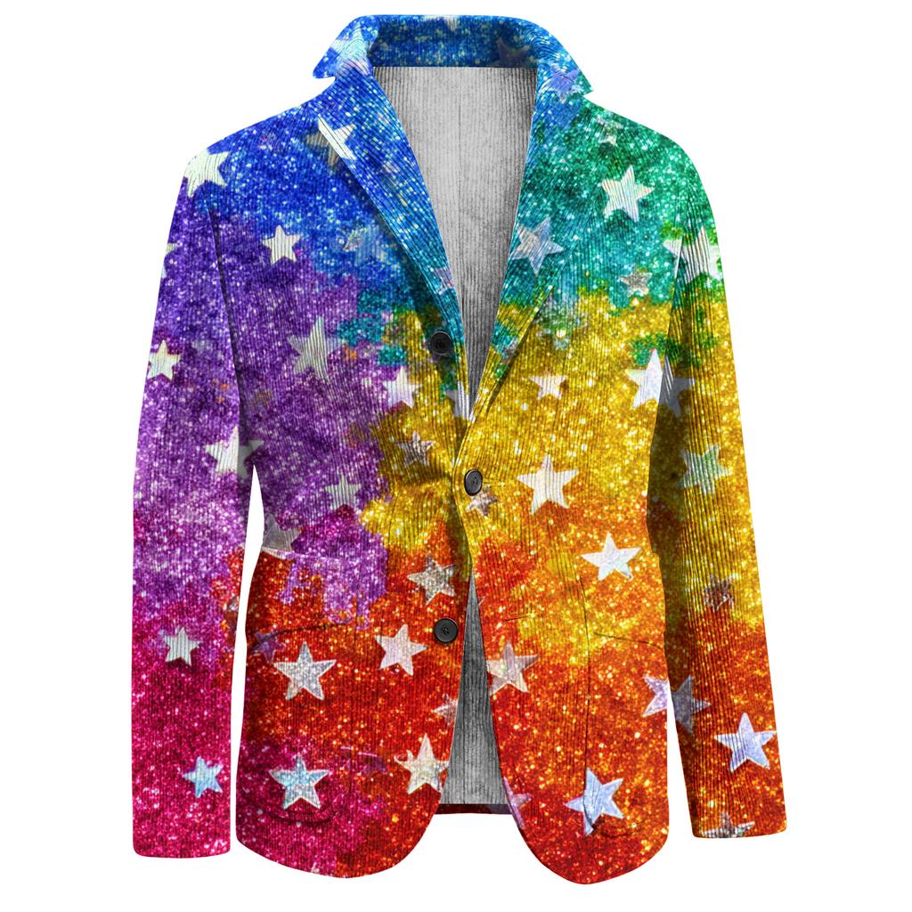 Herren Business Casual Mode Bedruckte Cordjacke