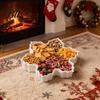 Festive Countertop Storage Box Christmas Serving Tray with Airtight Lid, Decorative PP Food Organizer, Living Room Container Moisture Proof
