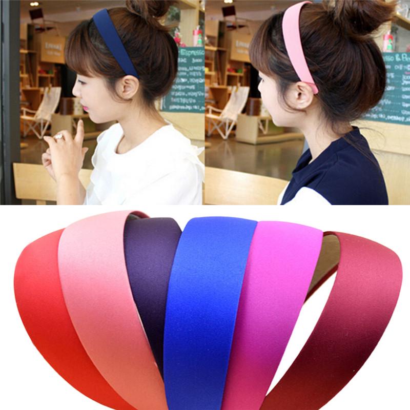 Striped Pleated Hair Band Flash Solid Color Headband Hair Hoop Accessories
