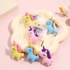 3Pcs/Lot Cute Cartoon Unicorn Eraser Kawaii 3D Pony Detachable Pencil Eraser Rubber For Kids School Student Stationery Gifts