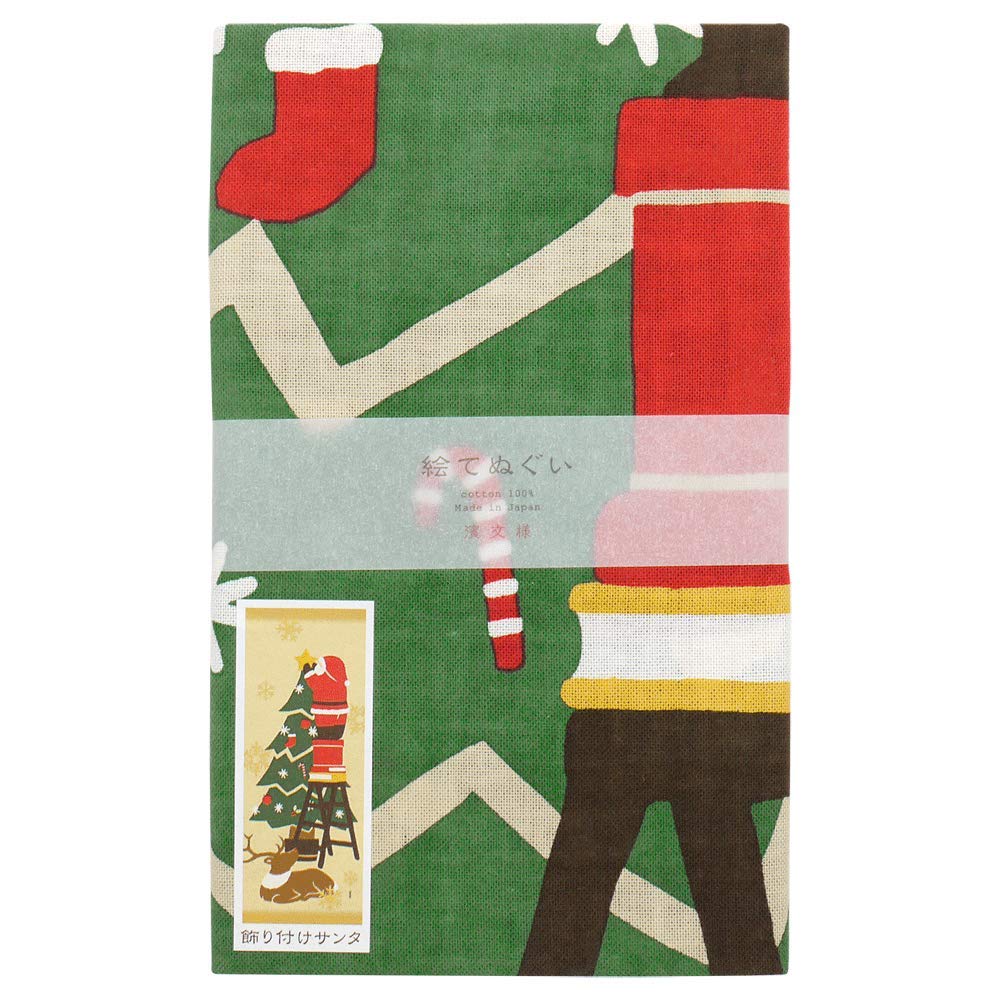 Hamamonyo Picture Tenugui hand Decorating Santa (Japanese towel) -
