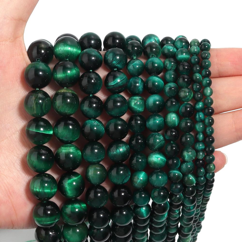 1 Strand 4/6/8/10/12mm Natural Stone Green Tiger Eye Beads Round Loose Bead For Jewelry Making DIY Bracelet Necklace Accessories