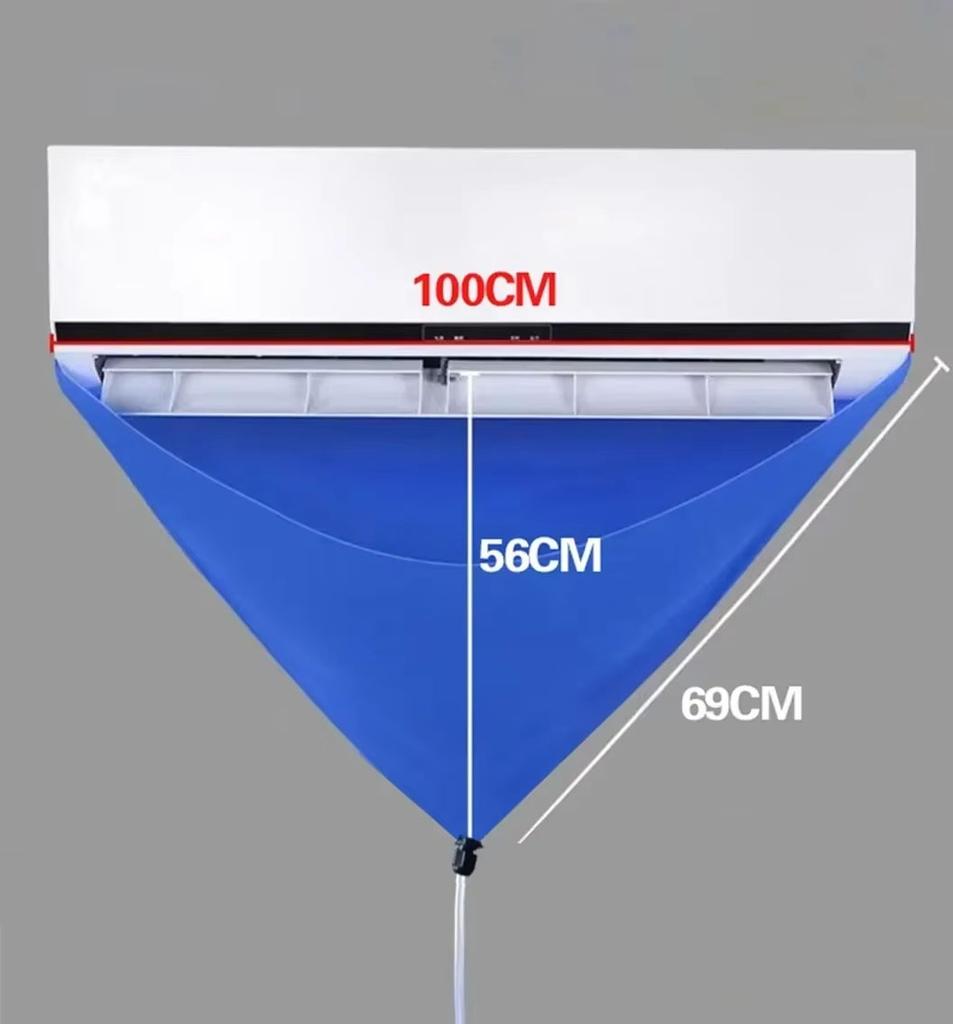 100 cm verdickter Reiniger, Klimaanlagen-Reinigungshülle, PVC, mit Wasserleitung, für Zuhause, 1–1,5 P, geteilte hängende Klimaanlagen-Werkzeuge