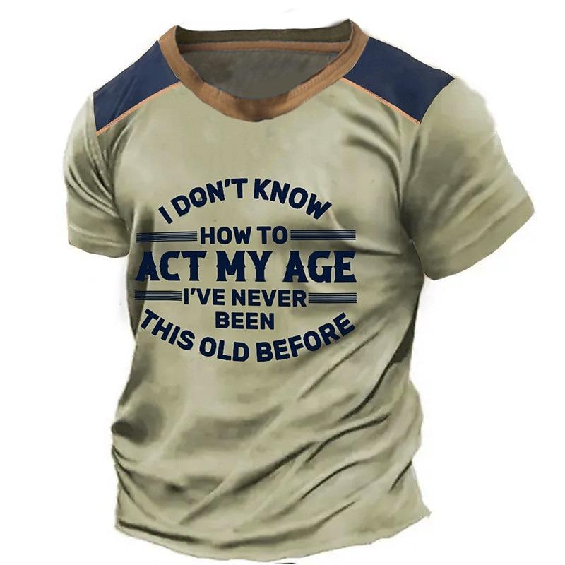 Men's 100% Cotton Summer Loose PARIS Creative Letter Print Casual Slim Fit Round Neck Short Sleeved T-shirt Top