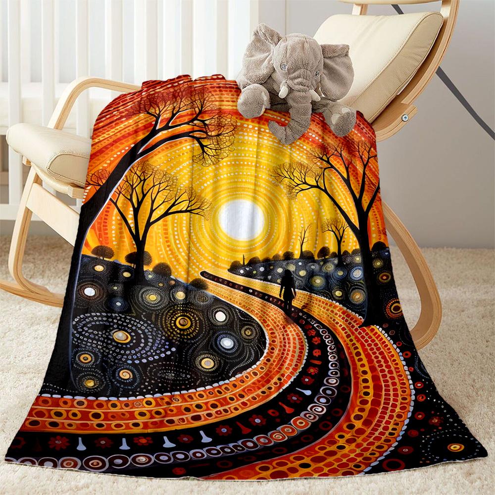 Australian Aboriginal Style 22 Blanket Soft Warm Cozy Perfect for Seaside Couch Picnics All-Season Use Modern Style Birthday Christmas Gift Blanket