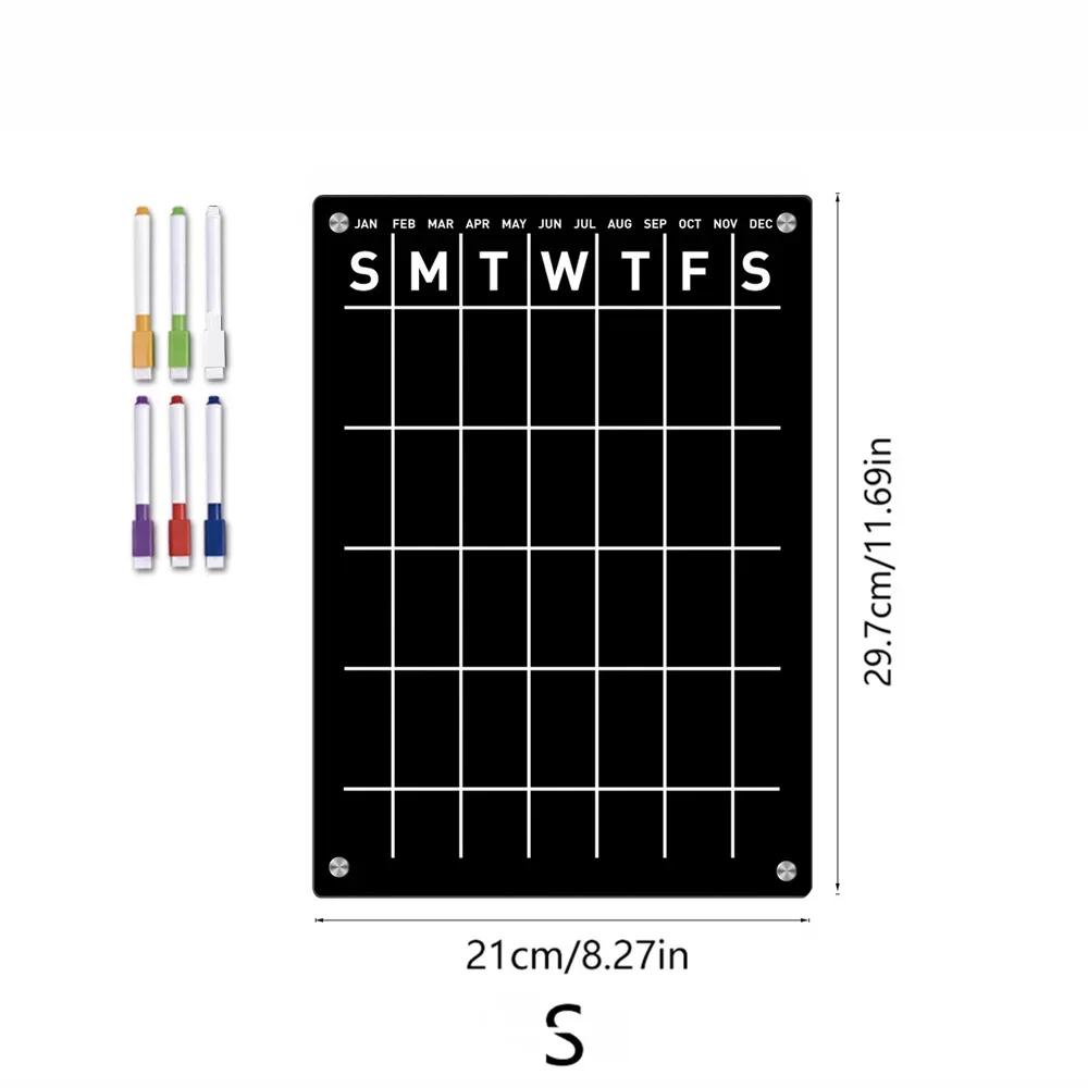 

Магнитная доска-календарь для холодильника Прозрачный акриловый недельный планер Магнитная белая доска Прозрачная доска для холодильника Доска для сообщений Меню