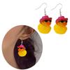 Cute Duck Keychain with Hat Handmade Yellow Duck Pendant Keychain/Earrings Eye Catching Pendant for Women and Kids