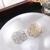 Badge Hollow Camellia Brooch Korean Style Rhinestone Brooch Temperament Suit Collar Pin  Women