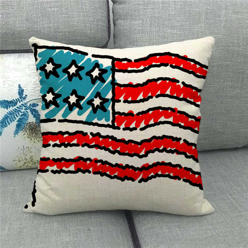 American Flag Declaration Of Independence Digital Printing Short Plush Pillow Covers For Sofa Office Cushion Cover Home Goods