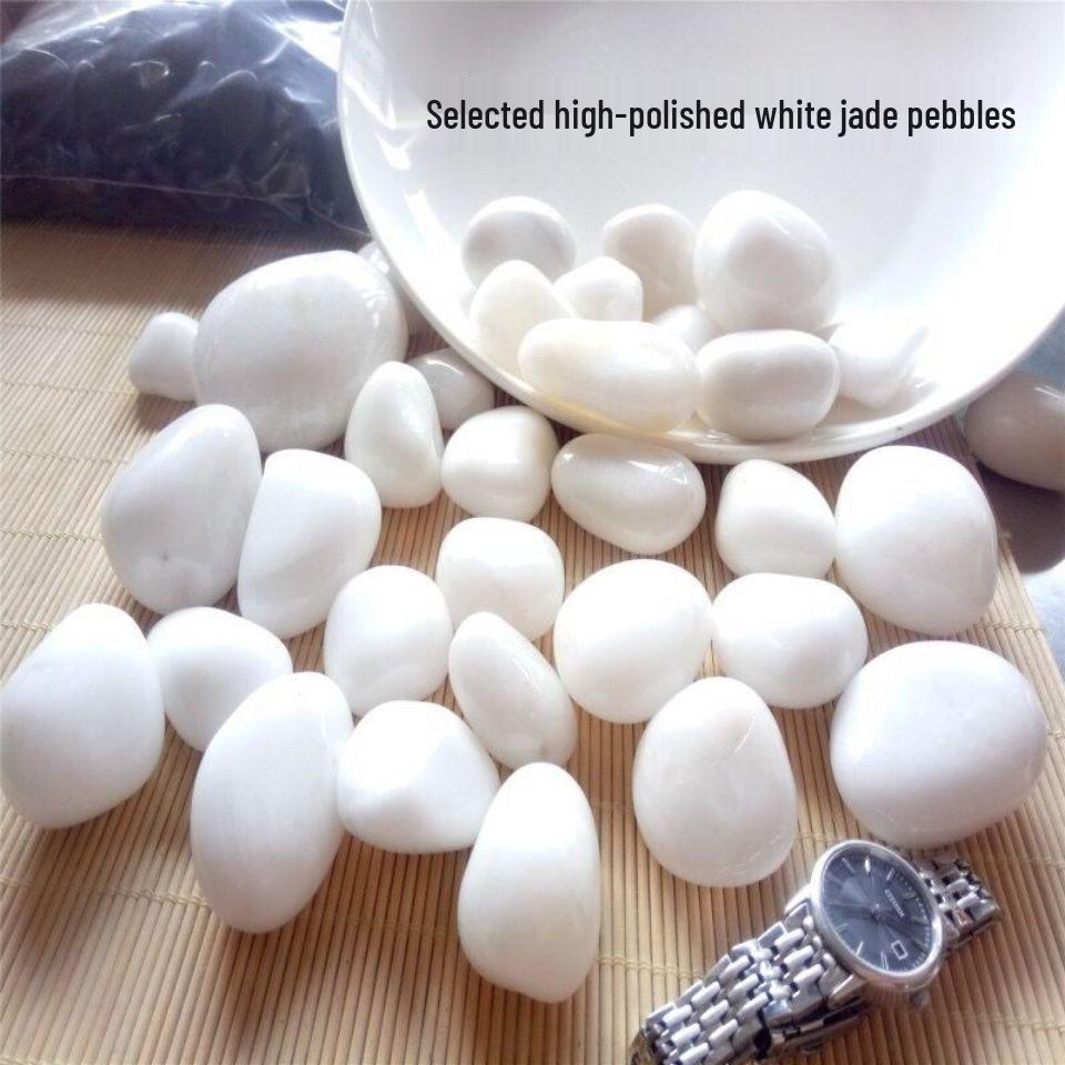 Polished White Natural Pebble Stones for Hydroponics, Fish Tanks, Landscaping, and Balcony Decor