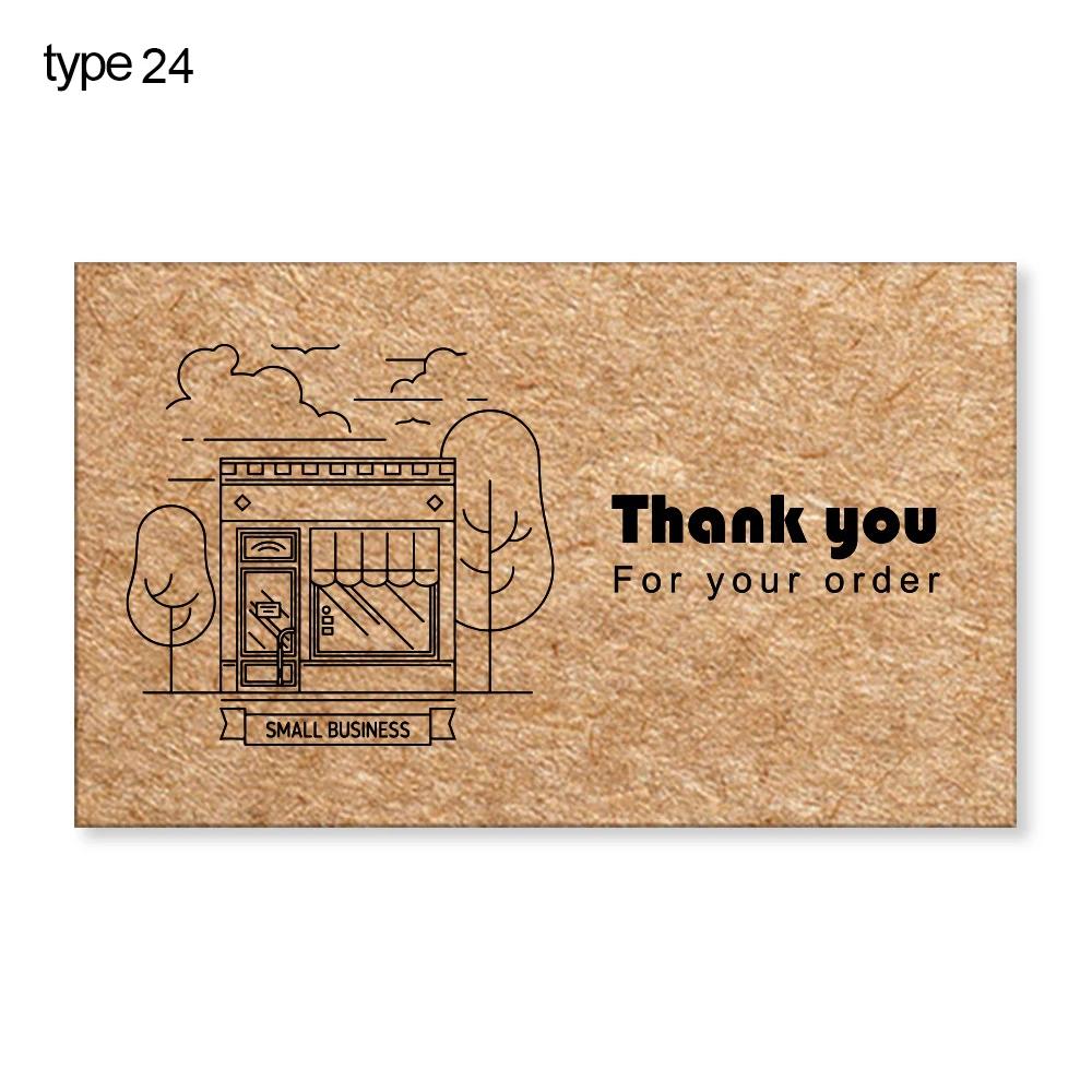 30pcs New Kraft Paper Cards Thank You For Your Order Card For Small Shop Gift Decoration Card For Small Business