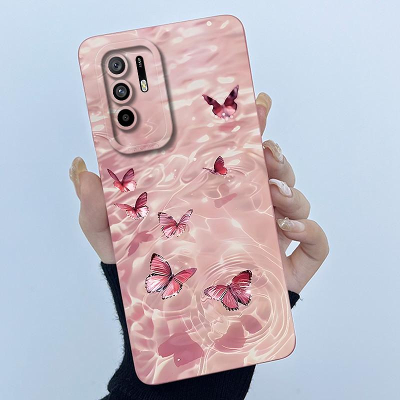 Funda For Oppo A94 5G CPH2211 Case Capa Simplicity Flower Soft Matte Silicone Bumper For Oppo Reno 5Z Reno5 Z 5 Z 5G Back Cover