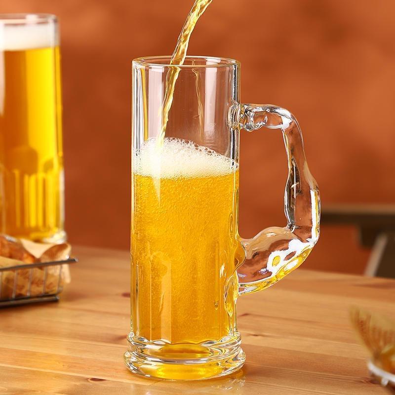 Hercules Muscle Beer Mug – Large Capacity Glass with Handle for Beer, Water, or Wine