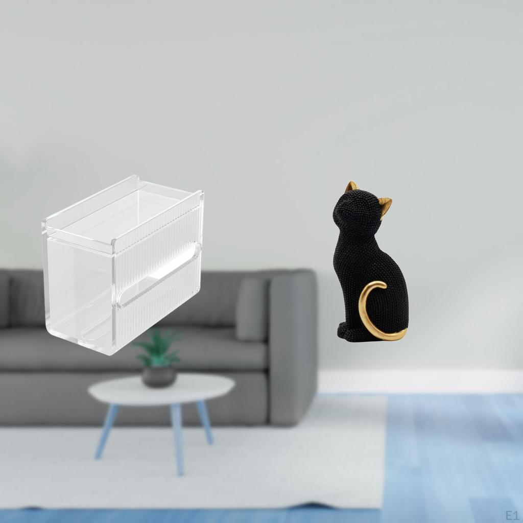 Modern Acrylic Cat Sculpture Toilet Paper Holder Resin Decorative Tissue Dispenser for Wall Mounted