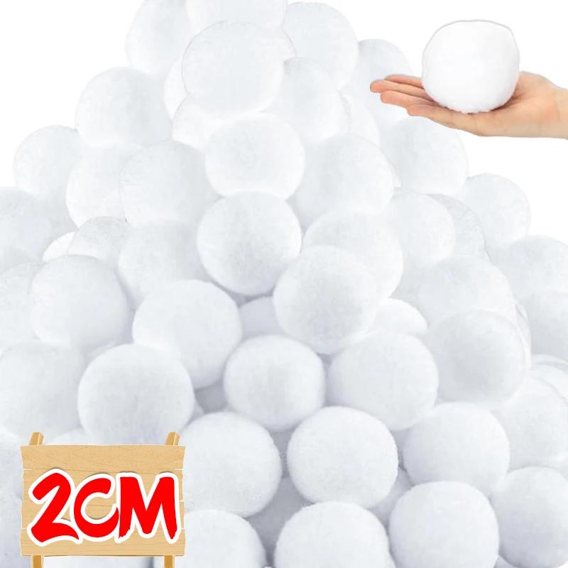 Snow Ball White Fur Pompom Toy Balls Children Kids Play Toys Indoor Outdoor Winter Christmas Xmas Treen DIY Decoration Snowballs