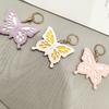 Flower Butterfly Leather Pendant Animal Creative Butterfly Keychain Leather Keychain  Outdoor