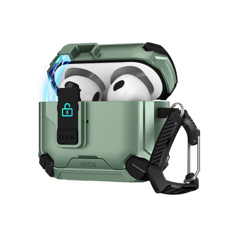 

Защитный чехол Версия с шумоподавлением Чехол для наушников Pro Третье поколение Креативный Кронштейн для второй смены Магнитная адсорбция Ударопрочный Новинка Apple AirPods 4 Green [no magnetic attraction]]