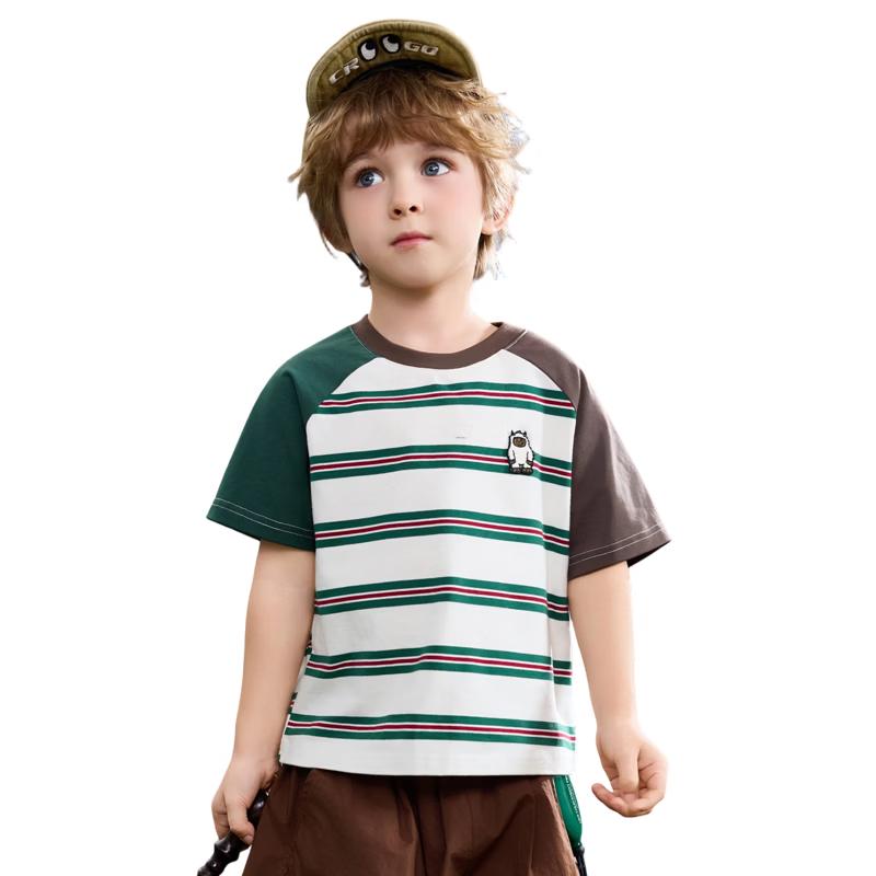 ASK JUNIOR Boys  Retro Color-Block Raglan T-Shirt US 6