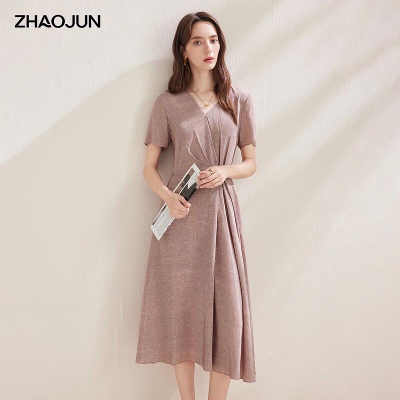 Women s Mulberry Silk Denim Short Sleeve Dress L