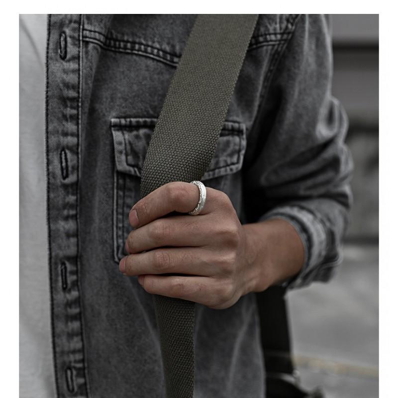 Adjustable Open Ring Men Women Lightning Motif Plated Geometric Vintage Style Statement