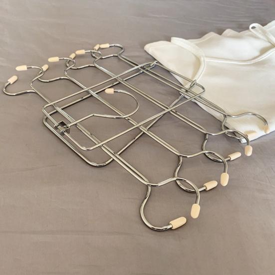 Stainless Steel Underwear Hanger Multi-Layer Non-Slip Towel Drying Rack Foldable Portable Clothes Rack for Travel Home Closet Bathroom