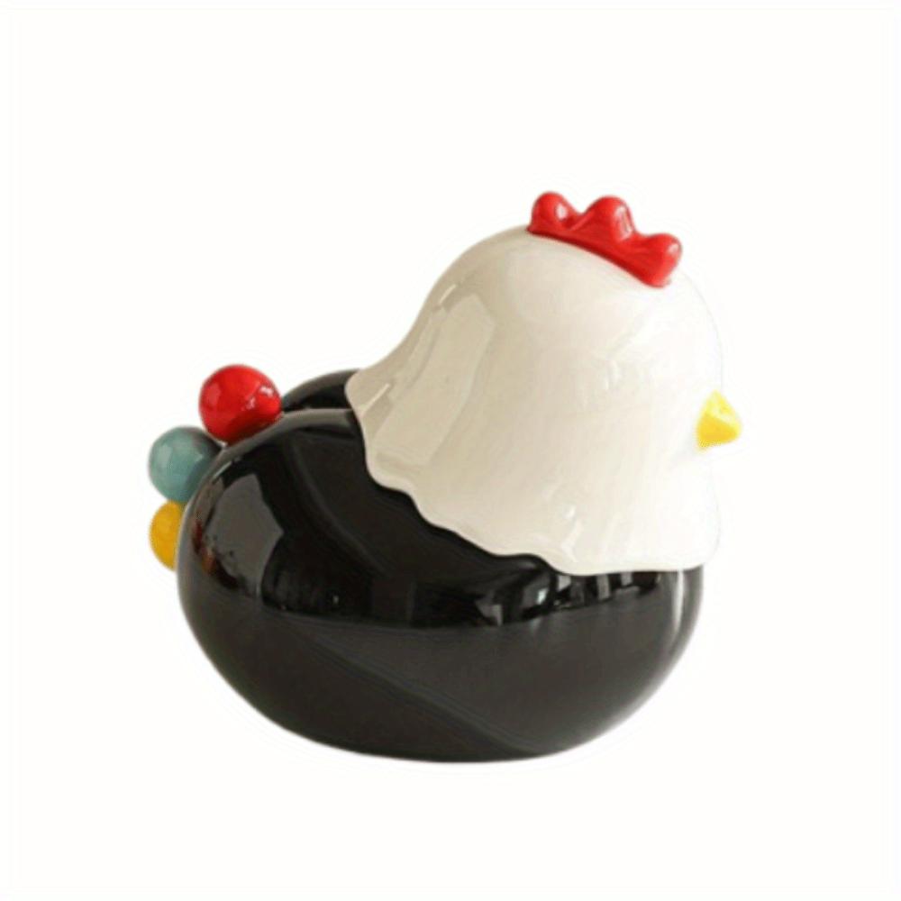 Ceramic Toothpick Holder with 6 Colorful Egg-Shaped Compartments ,Decorative Kitchen & Dining Accessory, Durable Ceramic Construction