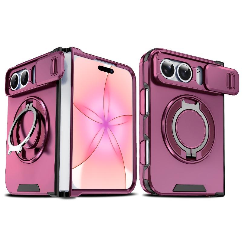 Apple Phone Case with Bracket, Lens Push Window, Suitable for IPhone Duo Folding Phone Protective Case