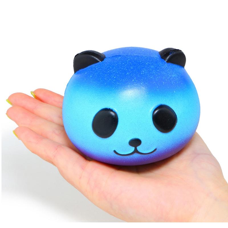 Jumbo Squishy Colorful Galaxy Panda Cute Slow Rising Stress Reliever Soft Squeeze Toy PU Bread Scented Xmas Fun Gift Present for Kids  Children