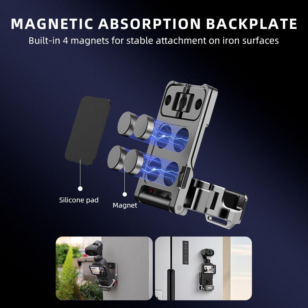 Aluminum Alloy Magnetic Adapter Frame Mount Base for DJI Osmo Pocket 4/3 Gimbal Camera Accessories