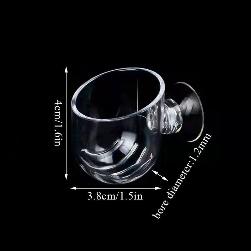 New Aquarium Decoration Hanging Fish Tank Mini Crystal Acrylic Glass Pot Polka Water Planting Cylinder Cup Feeding Accessories