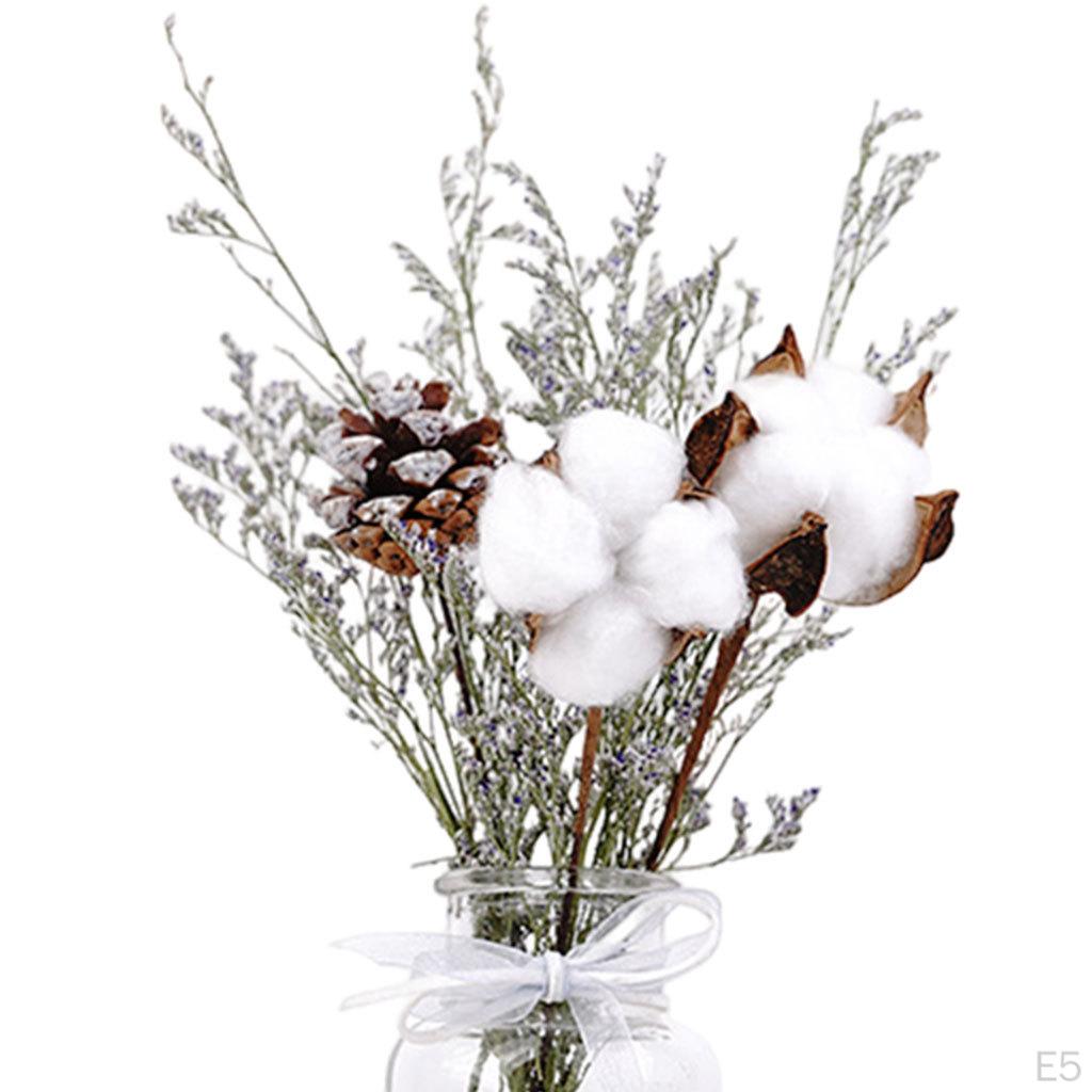 1Set Grass Ration Dried Flowers for Vases, Bouquet Bedroom Living Room Balcony Wedding