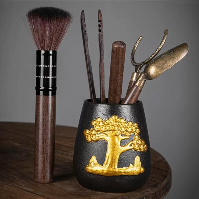 

Solid Wood Ebony Tea Ceremony Six Gentlemen Set Chinese Tea Set Accessories Tea Art Tools Tea Knife Desktop Decoration