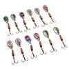 12Pcs Trout Lure Flashing Sequin Efficient Stainless Steel Bass Fishing Bait with Storage Bag